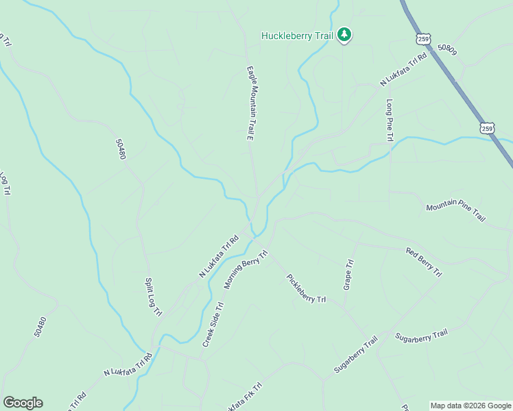 map of restaurants, bars, coffee shops, grocery stores, and more near Lukfata Trail in Broken Bow