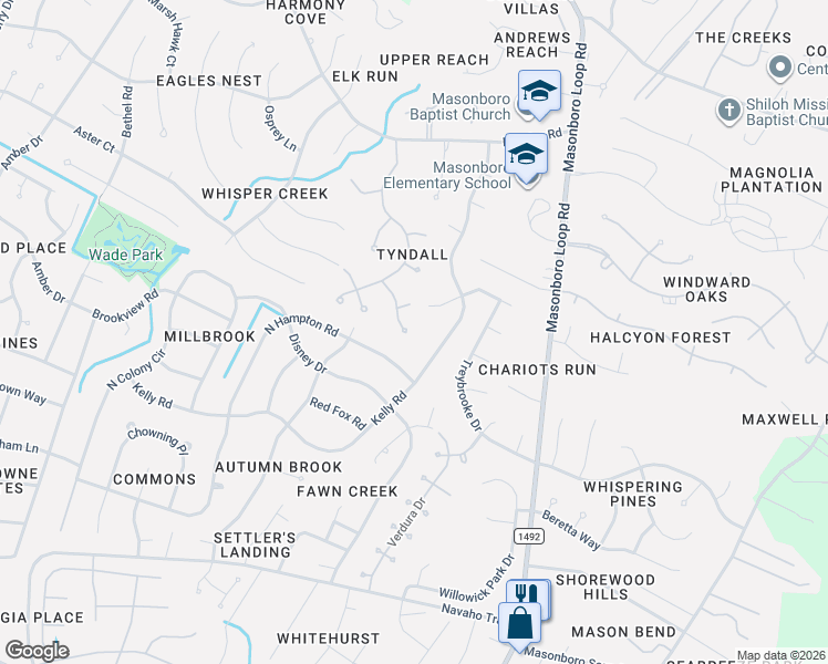 map of restaurants, bars, coffee shops, grocery stores, and more near 110 N Hampton Rd in Wilmington