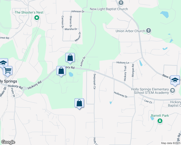 map of restaurants, bars, coffee shops, grocery stores, and more near 1058 Hickory Road in Canton
