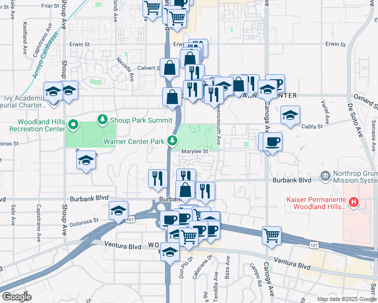 map of restaurants, bars, coffee shops, grocery stores, and more near in 