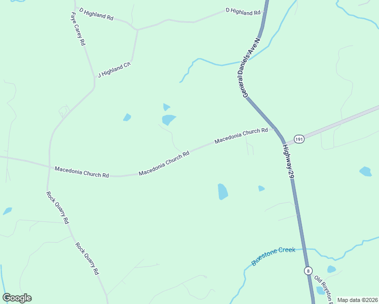 map of restaurants, bars, coffee shops, grocery stores, and more near 435 Macedonia Church Road in Danielsville