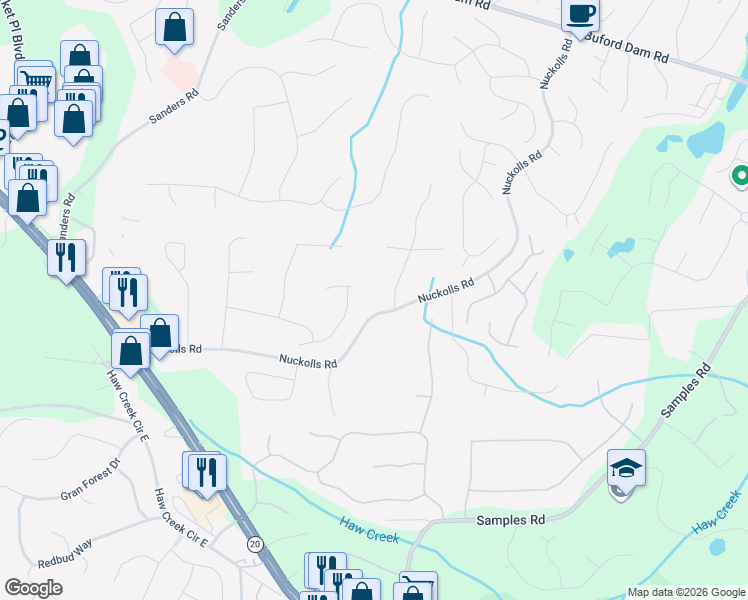 map of restaurants, bars, coffee shops, grocery stores, and more near 3010 Cabernet Court in Cumming