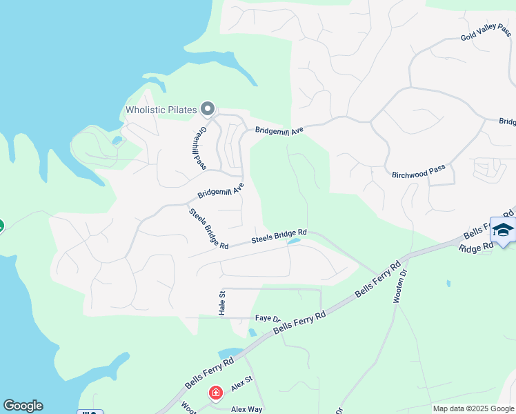map of restaurants, bars, coffee shops, grocery stores, and more near 552 Steels Bridge Road in Canton