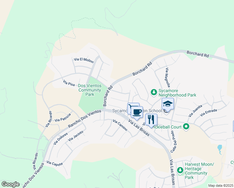 map of restaurants, bars, coffee shops, grocery stores, and more near 4921 Via Coronado in Thousand Oaks