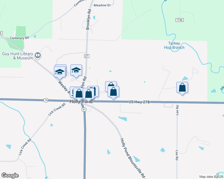 map of restaurants, bars, coffee shops, grocery stores, and more near 101 Danes Lane in Holly Pond