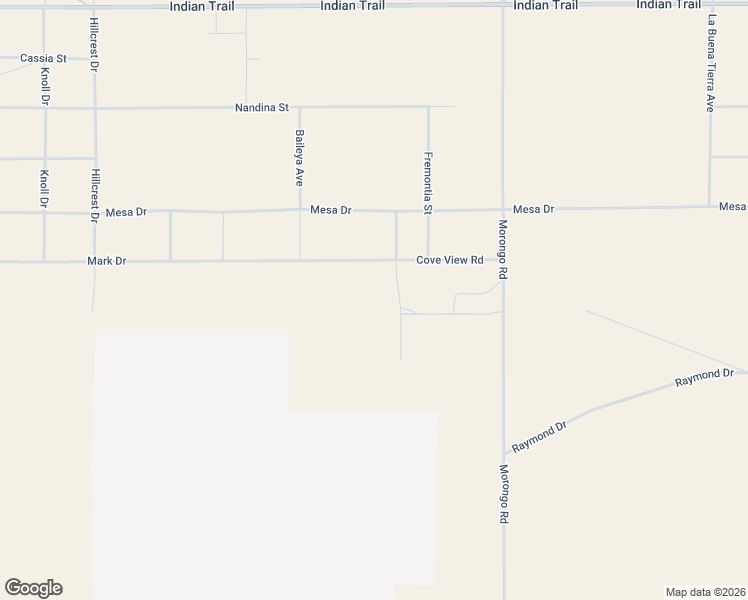 map of restaurants, bars, coffee shops, grocery stores, and more near 71824 Cove View Road in Twentynine Palms