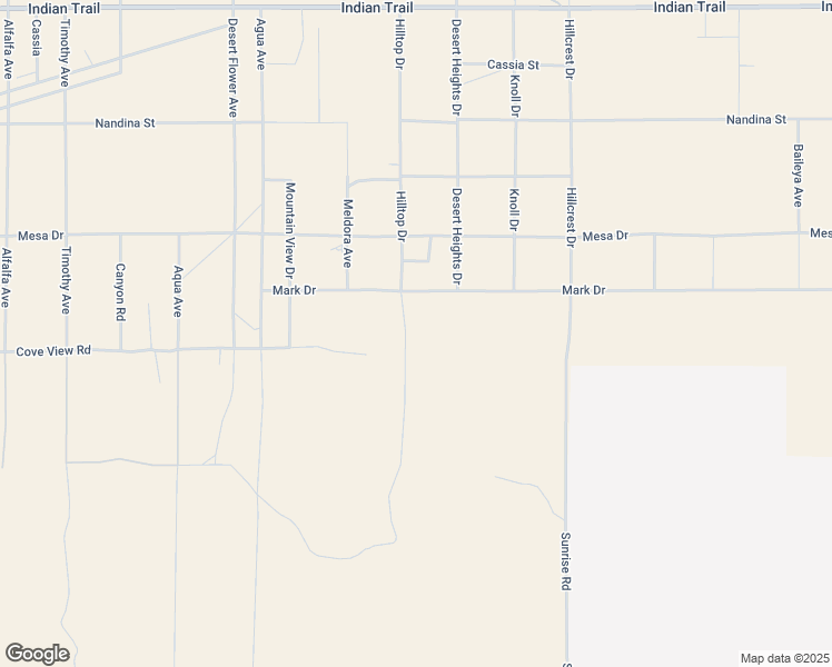 map of restaurants, bars, coffee shops, grocery stores, and more near 71015 Mile Road in Twentynine Palms