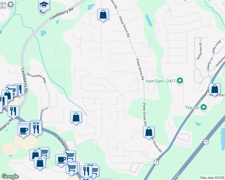 map of restaurants, bars, coffee shops, grocery stores, and more near 5545 Crestwick Way in Cumming