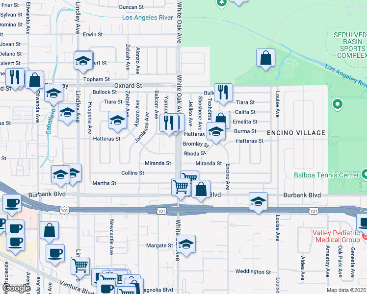 map of restaurants, bars, coffee shops, grocery stores, and more near in Los Angeles