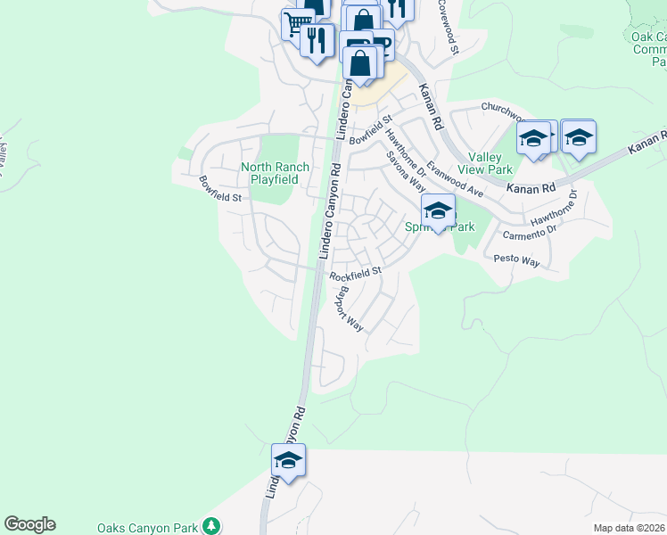 map of restaurants, bars, coffee shops, grocery stores, and more near 4762 Taranto Way in Oak Park