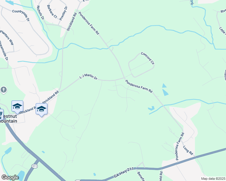 map of restaurants, bars, coffee shops, grocery stores, and more near 5407 Bancroft Lane in Hall County