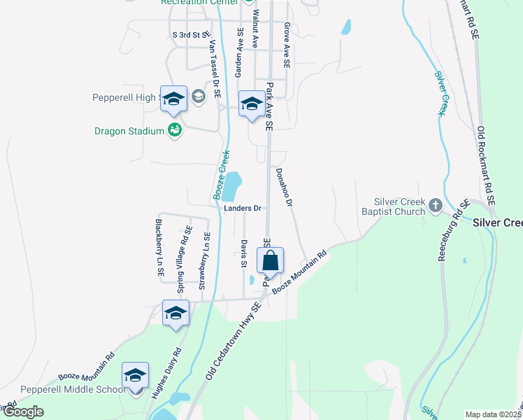map of restaurants, bars, coffee shops, grocery stores, and more near 700 Park Avenue Southeast in Lindale