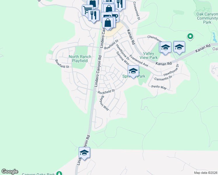 map of restaurants, bars, coffee shops, grocery stores, and more near 4827 Matteo Street in Oak Park