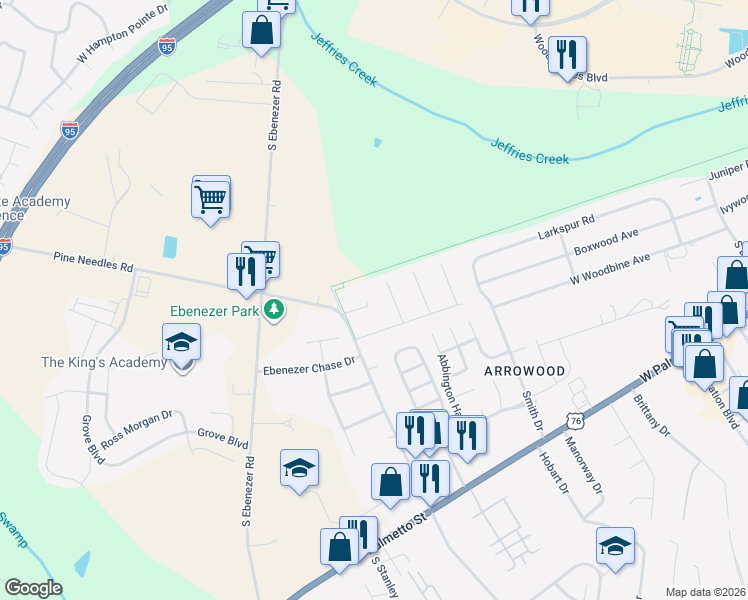 map of restaurants, bars, coffee shops, grocery stores, and more near 3128 Harvard Way in Florence