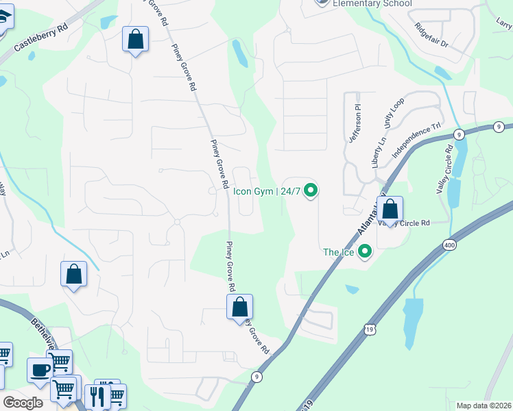 map of restaurants, bars, coffee shops, grocery stores, and more near 5074 Sherwood Way in Cumming