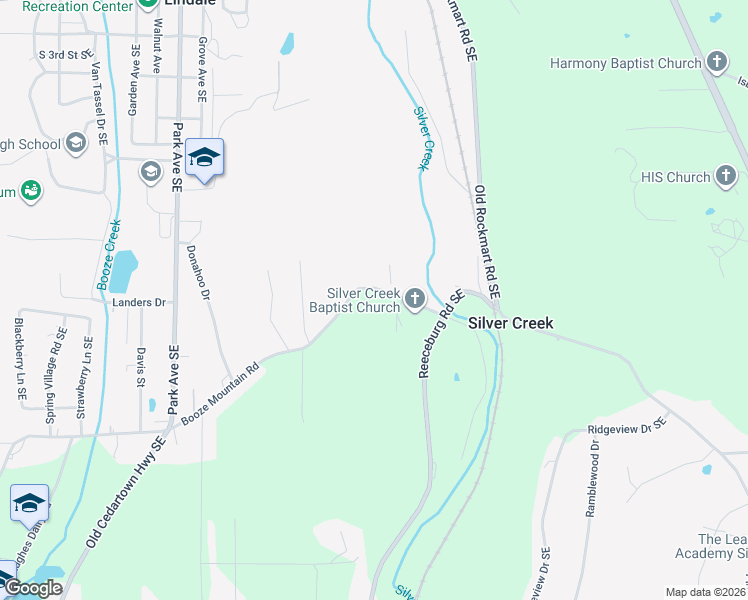 map of restaurants, bars, coffee shops, grocery stores, and more near 1540 Booze Mountain Road in Silver Creek