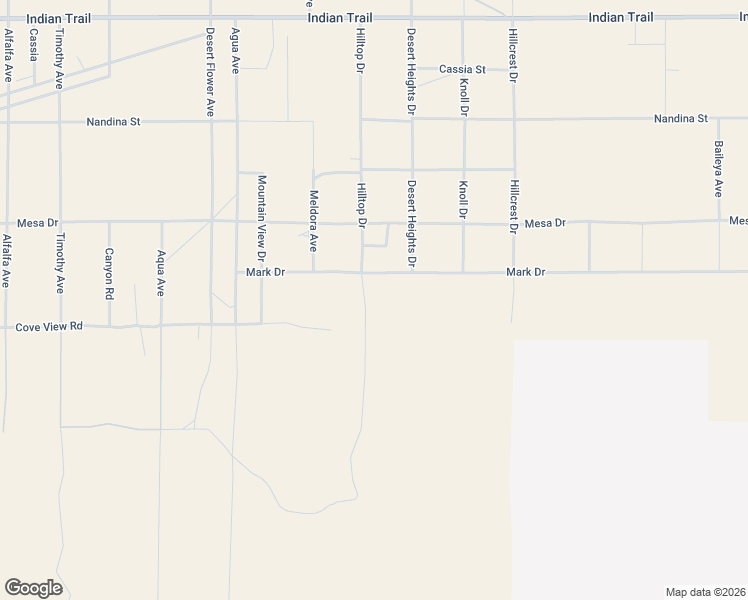 map of restaurants, bars, coffee shops, grocery stores, and more near 71015 Mile Road in Twentynine Palms