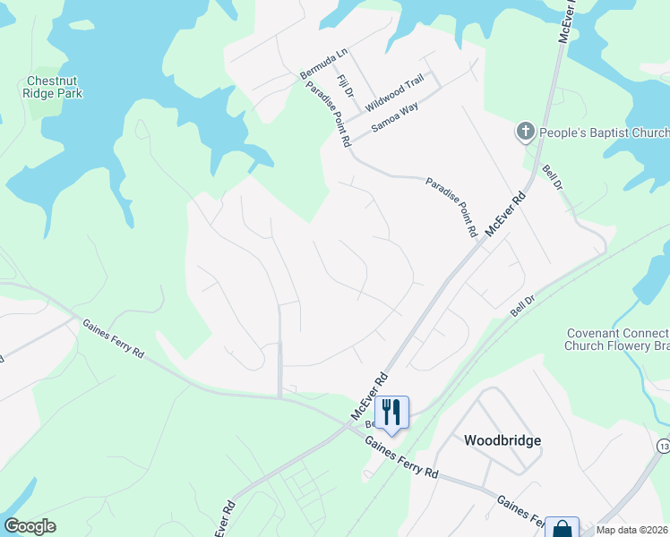 map of restaurants, bars, coffee shops, grocery stores, and more near 6334 Green Oak Ridge in Flowery Branch