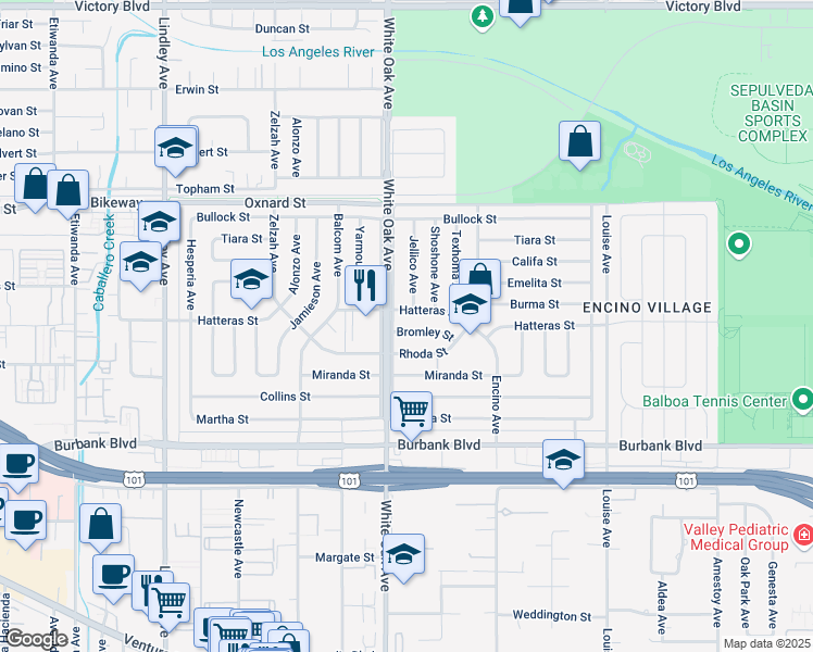 map of restaurants, bars, coffee shops, grocery stores, and more near in Los Angeles
