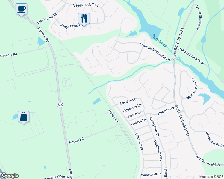 map of restaurants, bars, coffee shops, grocery stores, and more near 2304 Wilkinson Drive in Columbia