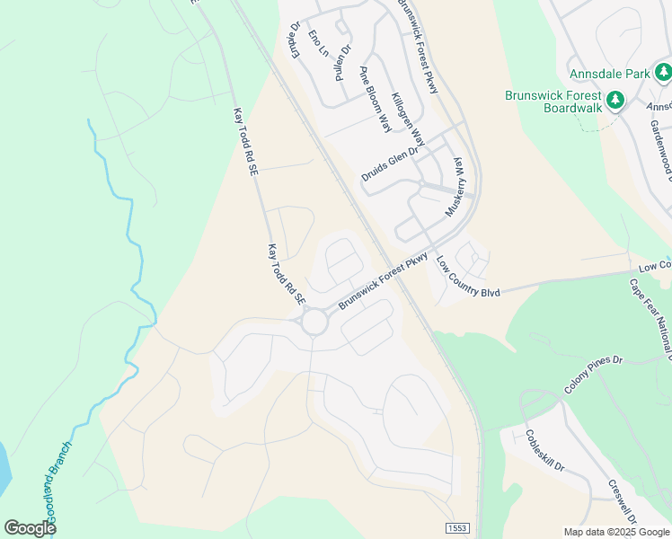 map of restaurants, bars, coffee shops, grocery stores, and more near 2525 Centerway Lane in Leland