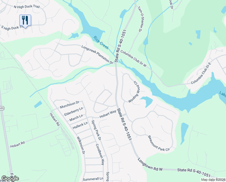 map of restaurants, bars, coffee shops, grocery stores, and more near 423 Staghorn Drive in Blythewood