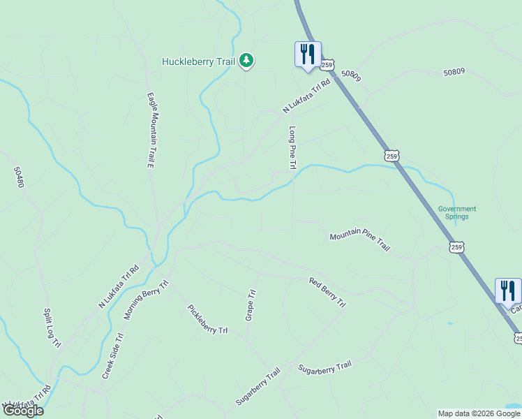 map of restaurants, bars, coffee shops, grocery stores, and more near 145 Blackgum trail in Broken Bow