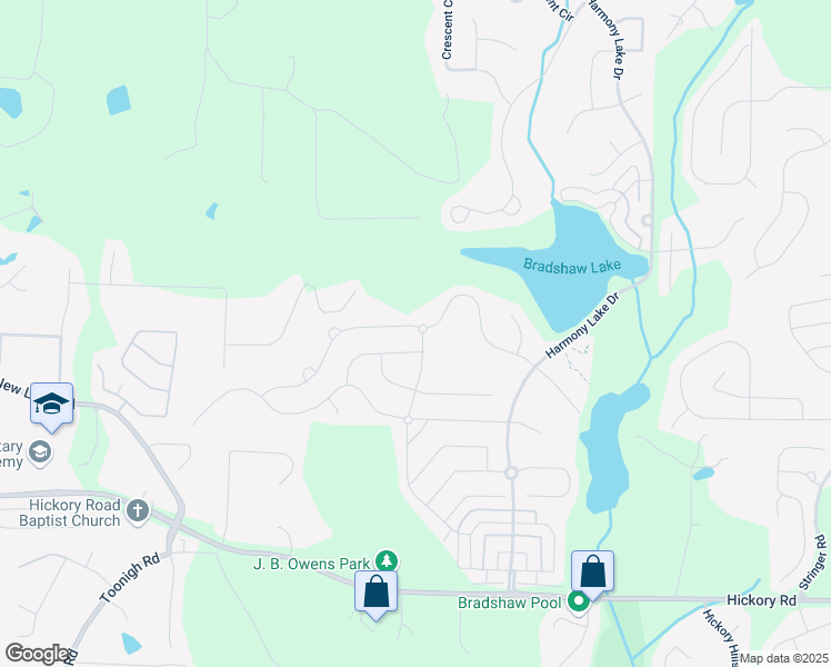 map of restaurants, bars, coffee shops, grocery stores, and more near 301 Ridgewood Trail in Holly Springs