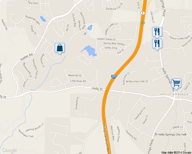 map of restaurants, bars, coffee shops, grocery stores, and more near 312 Springs Crossing in Canton