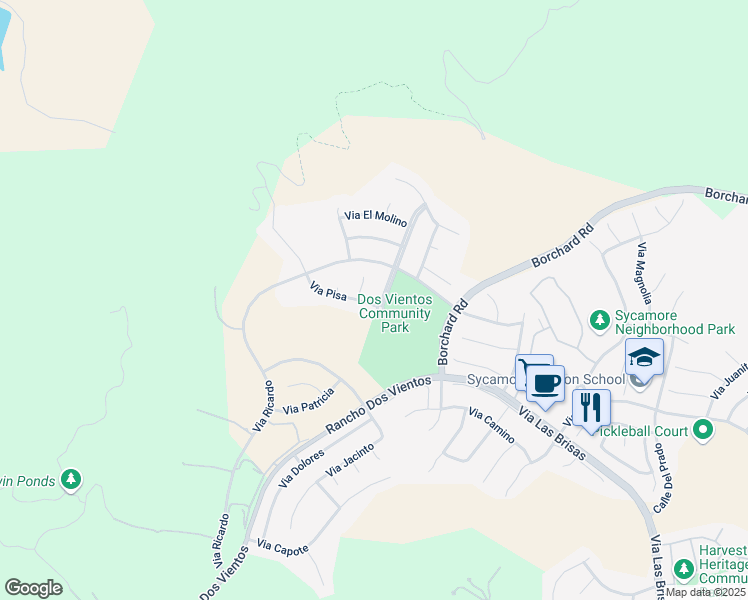 map of restaurants, bars, coffee shops, grocery stores, and more near 155 South Via el Toro in Thousand Oaks