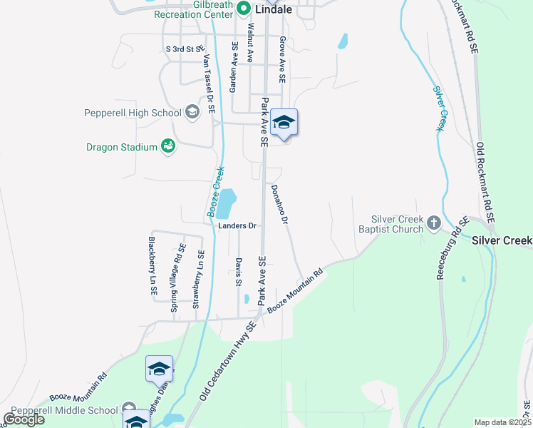 map of restaurants, bars, coffee shops, grocery stores, and more near 685a Park Avenue Southeast in Lindale