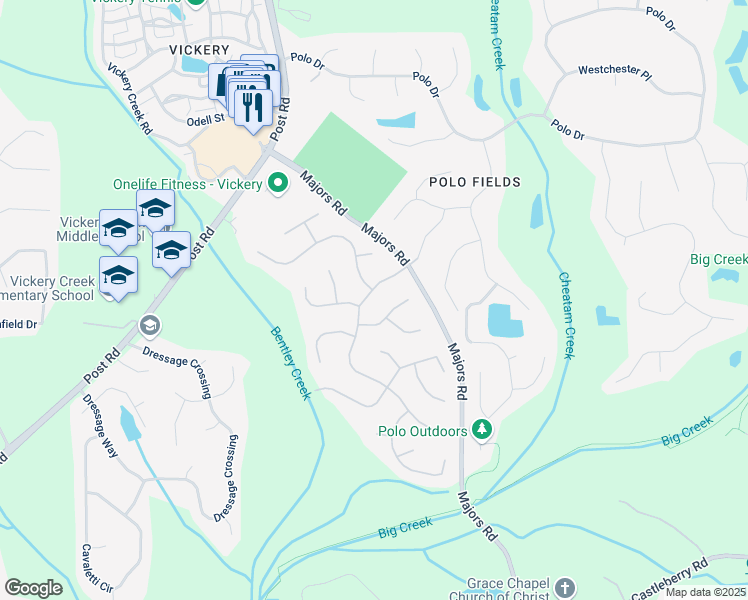 map of restaurants, bars, coffee shops, grocery stores, and more near 6315 Buckingham Circle in Cumming