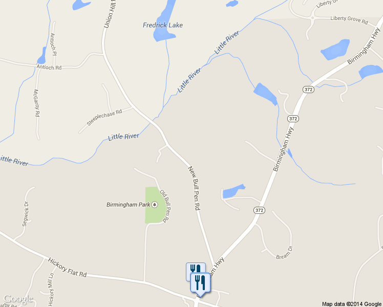 map of restaurants, bars, coffee shops, grocery stores, and more near 16230 Birmingham Highway in Alpharetta