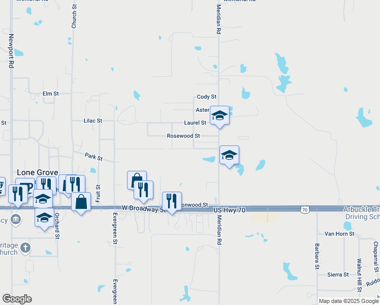 map of restaurants, bars, coffee shops, grocery stores, and more near 114 Aster Street in Ardmore