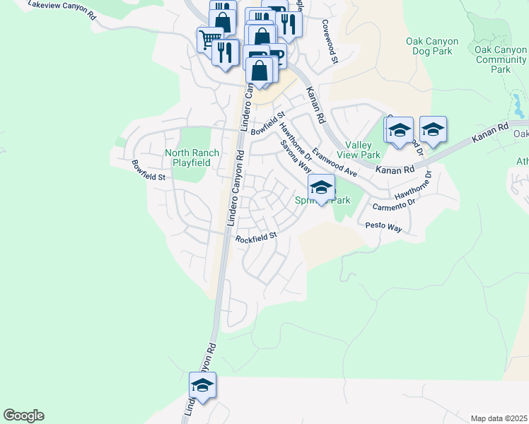 map of restaurants, bars, coffee shops, grocery stores, and more near 4826 Piedmont Drive in Oak Park