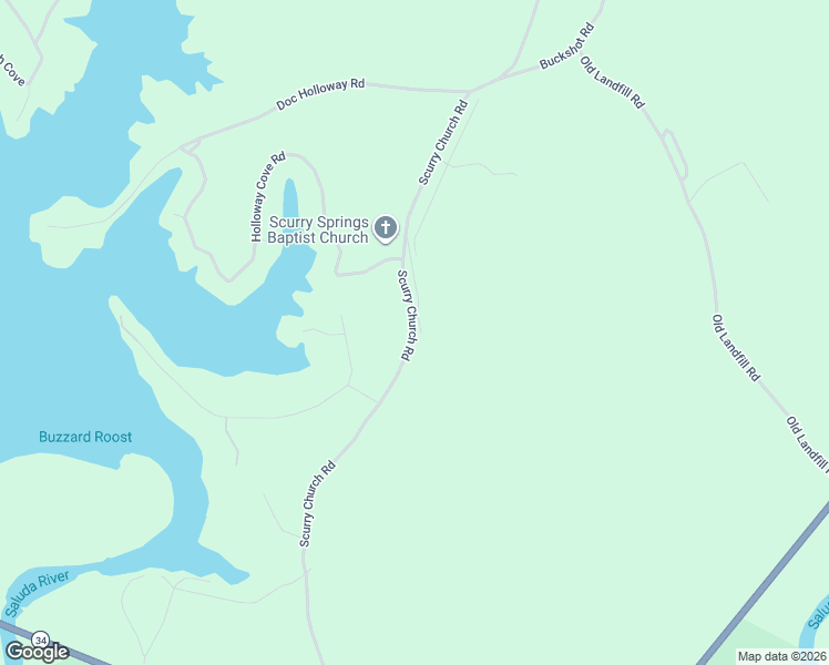 map of restaurants, bars, coffee shops, grocery stores, and more near 1100 Scurry Church Road in Chappells