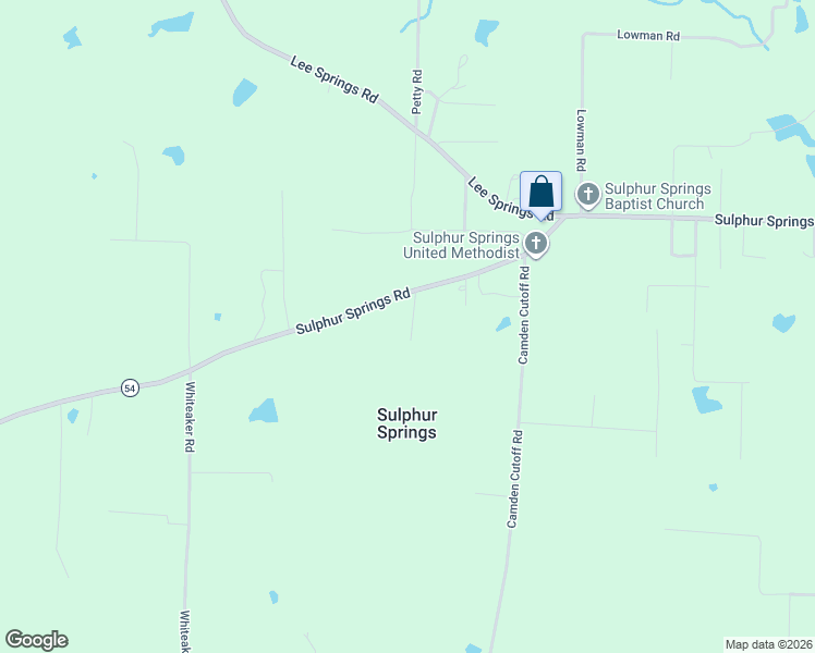 map of restaurants, bars, coffee shops, grocery stores, and more near 9502 Sulphur Springs Road in Pine Bluff