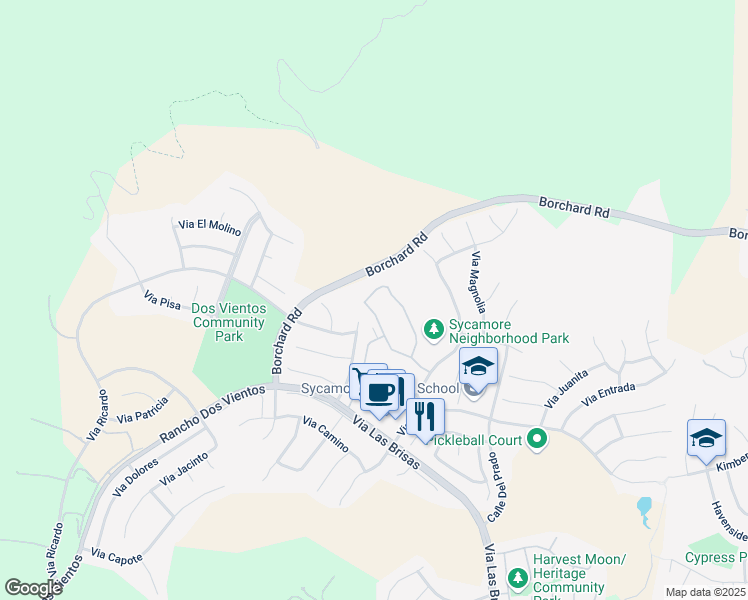 map of restaurants, bars, coffee shops, grocery stores, and more near 4747 Via Altamira in Thousand Oaks