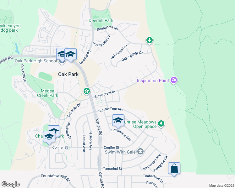 map of restaurants, bars, coffee shops, grocery stores, and more near 6517 Trefoil Avenue in Oak Park