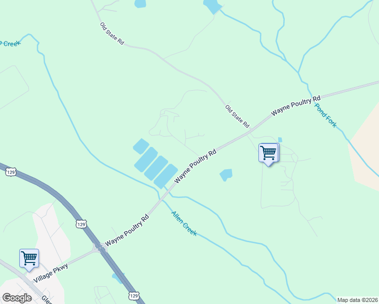 map of restaurants, bars, coffee shops, grocery stores, and more near 1211 Wayne Poultry Road in Pendergrass