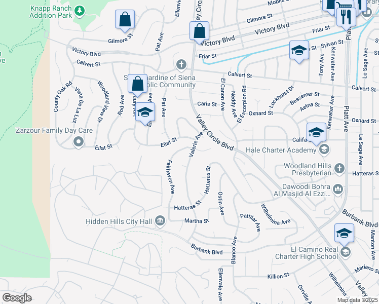 map of restaurants, bars, coffee shops, grocery stores, and more near 5890 Fairhaven Avenue in Los Angeles
