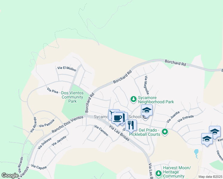 map of restaurants, bars, coffee shops, grocery stores, and more near 4799 Via Altamira in Thousand Oaks