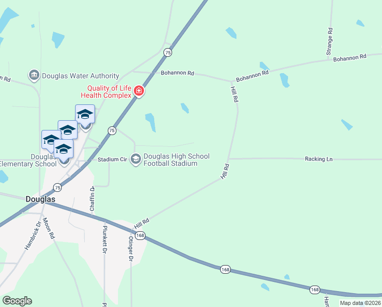 map of restaurants, bars, coffee shops, grocery stores, and more near 300 Martin Road in Horton