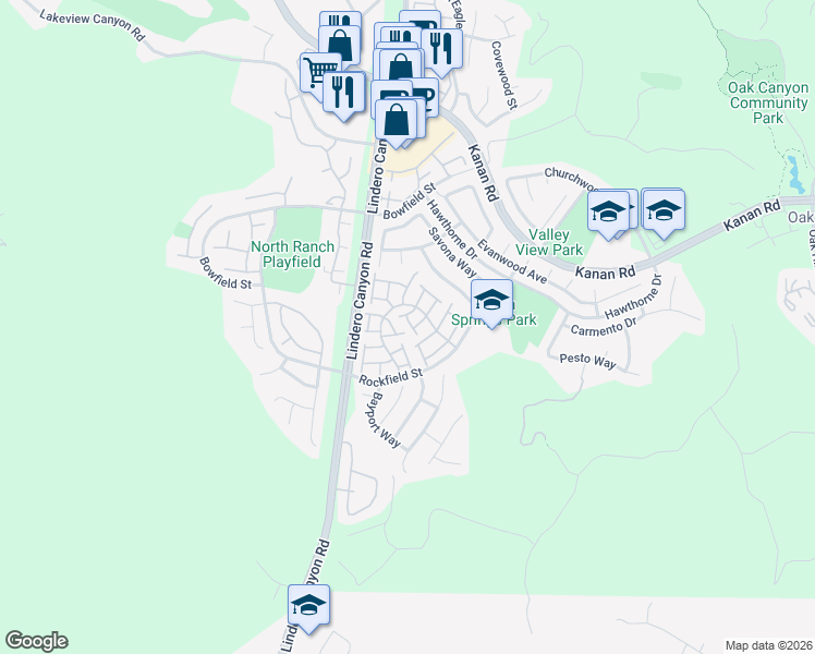 map of restaurants, bars, coffee shops, grocery stores, and more near 417 Zeno Way in Oak Park