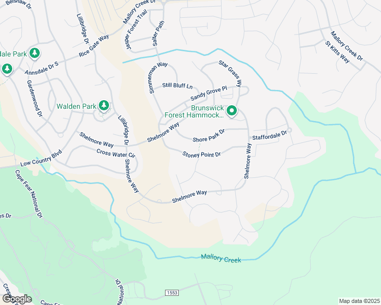map of restaurants, bars, coffee shops, grocery stores, and more near 1531 Raynor Street Northeast in Leland