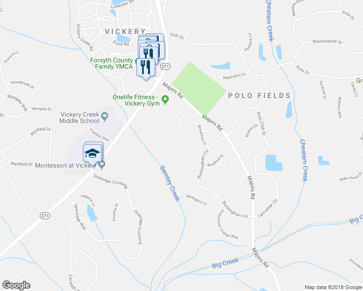 map of restaurants, bars, coffee shops, grocery stores, and more near 6590 Newcastle Way in Cumming