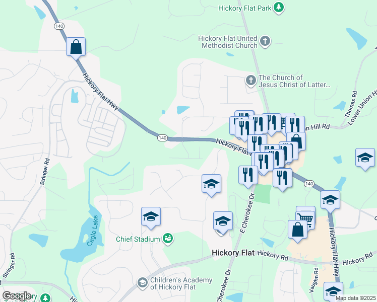 map of restaurants, bars, coffee shops, grocery stores, and more near 103 Cedar Brook Drive in Canton