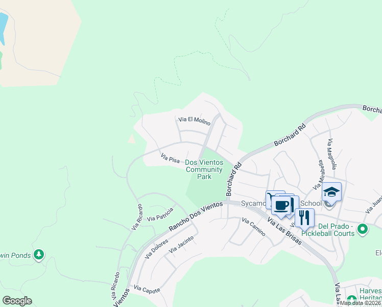 map of restaurants, bars, coffee shops, grocery stores, and more near 104 Via Pacifica in Thousand Oaks
