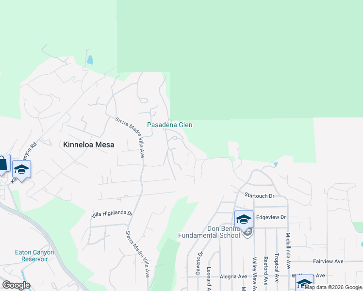 map of restaurants, bars, coffee shops, grocery stores, and more near 1655 Hastings Heights Lane in Pasadena