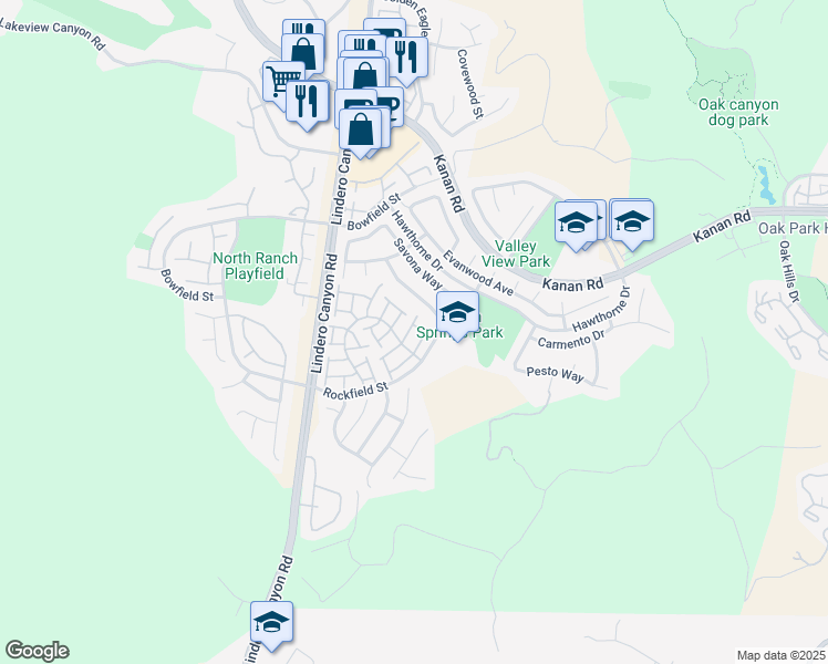 map of restaurants, bars, coffee shops, grocery stores, and more near 4922 Santo Drive in Oak Park